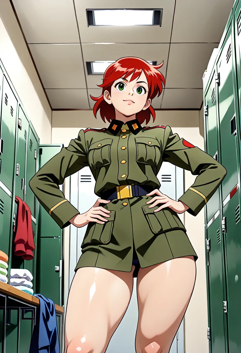 highest quality, High resolution, masterpiece, Symmetrical eyes, Beautiful eyes, Detailed face, Light green eyes, One woman, ４０Attractive woman in her teens, aika, 1st Default, 1st Closing, View Viewer, Super detailed, Cowboy Shot, Outdoor, Folded ponytail, short hair, Long sleeve,  Red jacket, whiteのシャツ, Earrings, Ascot, brooch, Red jacket, (Red pencil skirt:1.5), smile, blush, Light pink_lips, Larger breasts, (Lift up the skirt:1.5), (スカート that rolls up:1.5), (Wide pelvis:1.5), (Thick thighs:1.5), (Panties丸見え:1.5), (white_Bite in_Panties:1.5), (From just below the crotch:1.5), (photorealistic:1.1)