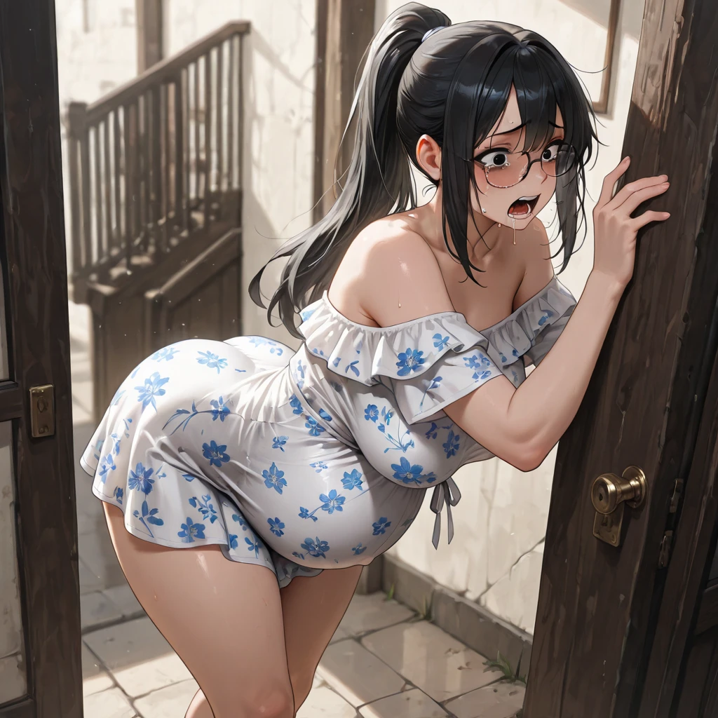 nsfw:1.2,1 長い髪のnakedの大人, A woman goes down an alley, 38-year-old woman、Looking away, Are standing, Embarrassing、Embarrassing, Blushing, Shut your mouth., Street woman urinating:1.2, nakedのおっぱい, seminaked, naked, tetas nakeds, Bent Over, Huge Breasts:1.5