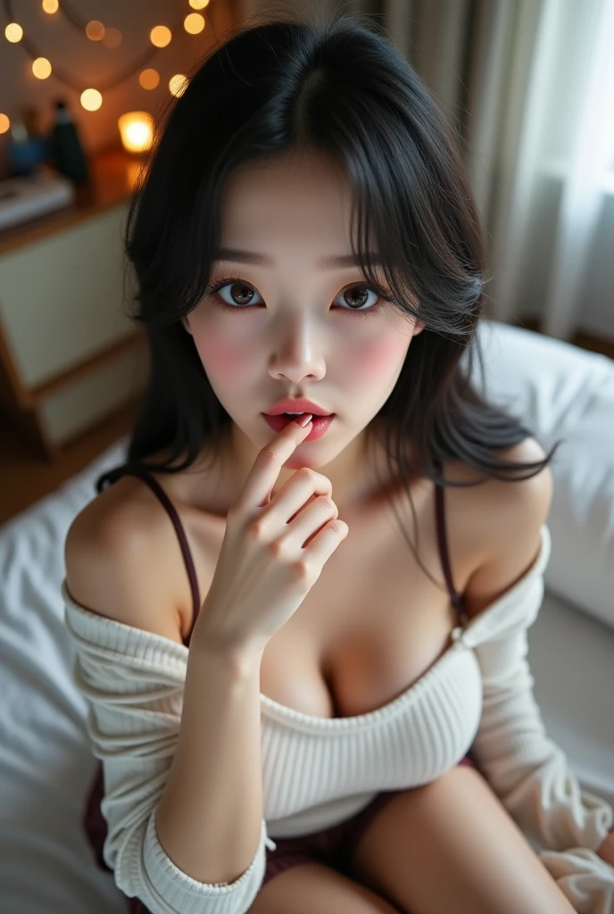 Exposed nipples、Wearing a cap、NSFW,fullnude、big areolae、erectile nipple、fissure、Detailed pubic area、clitoris in detail、Do not express male genitalia、complete hands、2 arms、complete fingers、Refers to 5 books、High exposure、Photorealistic images of solo idols, Morning Musume inspired by Eri Kamei, Radiates charm and beauty with plenty of bust and subtle exposure of cleavage. Images must reflect real people of the highest quality, Powered by Ultra-HD (16 K) resolution, crisp detail, Vivid colors, Dynamic Range, Soft bokeh, Fine texture, Realistic realism, Pin Sharp Focus. 、Camera Setup 、Nikon D850 and NIKKOR Z 58mm Boobs Boobs Boobs Boobs F。/0.95 S Noct lens, The setting must be ISO 64, F/0.95, a shutter speed of 1/60. --ar 16:9 - V5.1 --Style raw --Q 2 --S 750