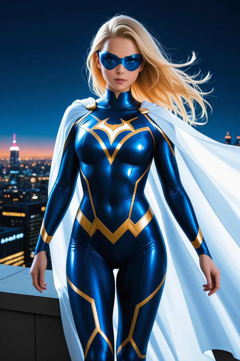 <lora:mount_lady-10:1>, (mount_lady), domino mask, dark blue|white bodysuit, ((superhero)), giantess, giant, cityscape, street, pants, long sleeves, <lora:GTS:1>, standing,