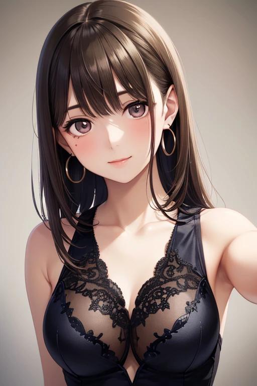 baby face, very long gold hair,blunt bangs:1.5,messy hair:1.5, (photorealistic:1.4), (masterpiece, sidelights, exquisite beautiful eyes: 1.5), masterpiece*portrait, realistic, 3D face,,kawaii face,front view: 1.5、 (glowing green eyes:1.2),plump face:1.5,(tareme:1.5)、(grin:1.2),Rosy Mouth,Slim Body,abs, shiny hair, shiny skin: 1.5、large breasts:1.3,solo,()、(black low rise panties black shoulder strapless underwear:1.5)、(charactor focus:1.5、portrait)、cowboy shot