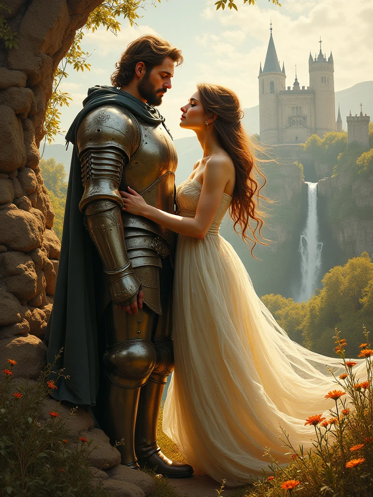 Men has with no clothes and good body in the graden and Horseback riding with butiful princes has big noun they go to the castle