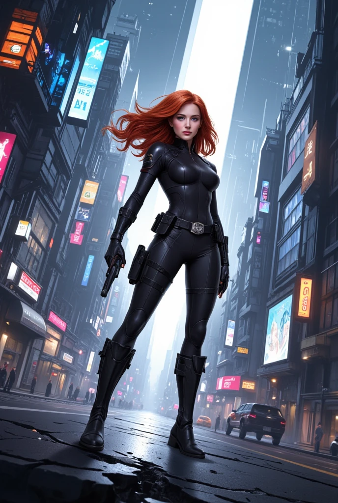 Black widow showing buttocks and nipples