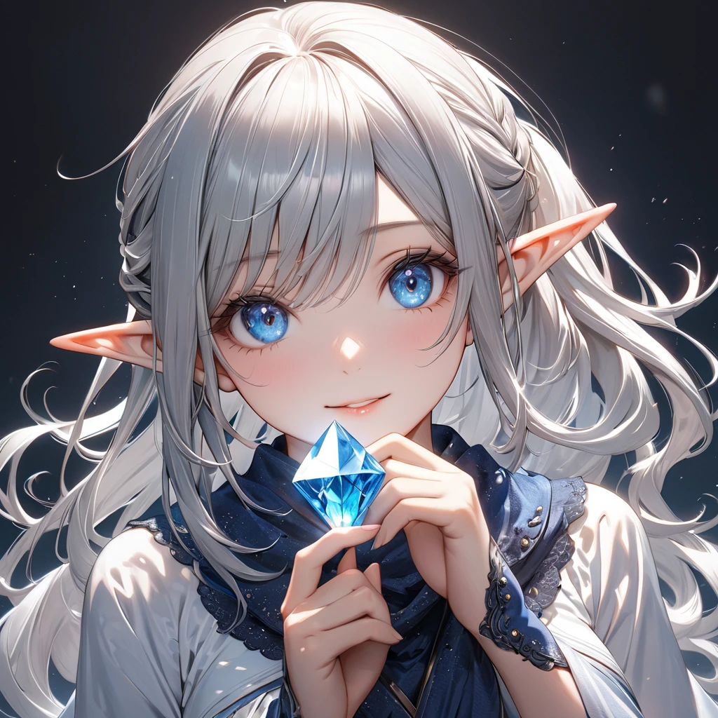 gothic elf, upper body, masterpiece, realism, photography <lora:Crystals:1> crystalz