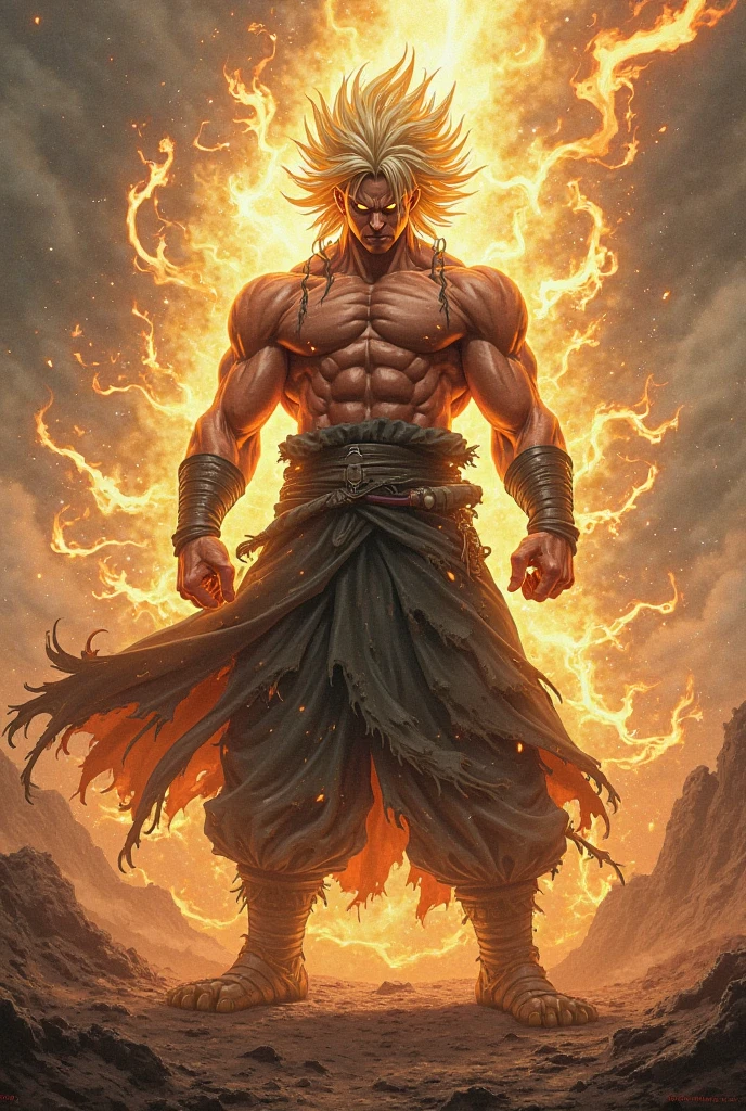 An anime character who is a very incredible fighter who gives off an aura
