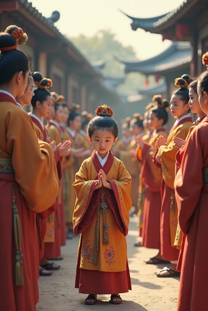 China, 1477. A young ((((16-year-old)) Tan Yunxian)), in a garden, ((horror expression, fear)), ((((chinese clothings from the 1470s)))), ((hairstyle of the 1470s)), ((colorful, luminous))