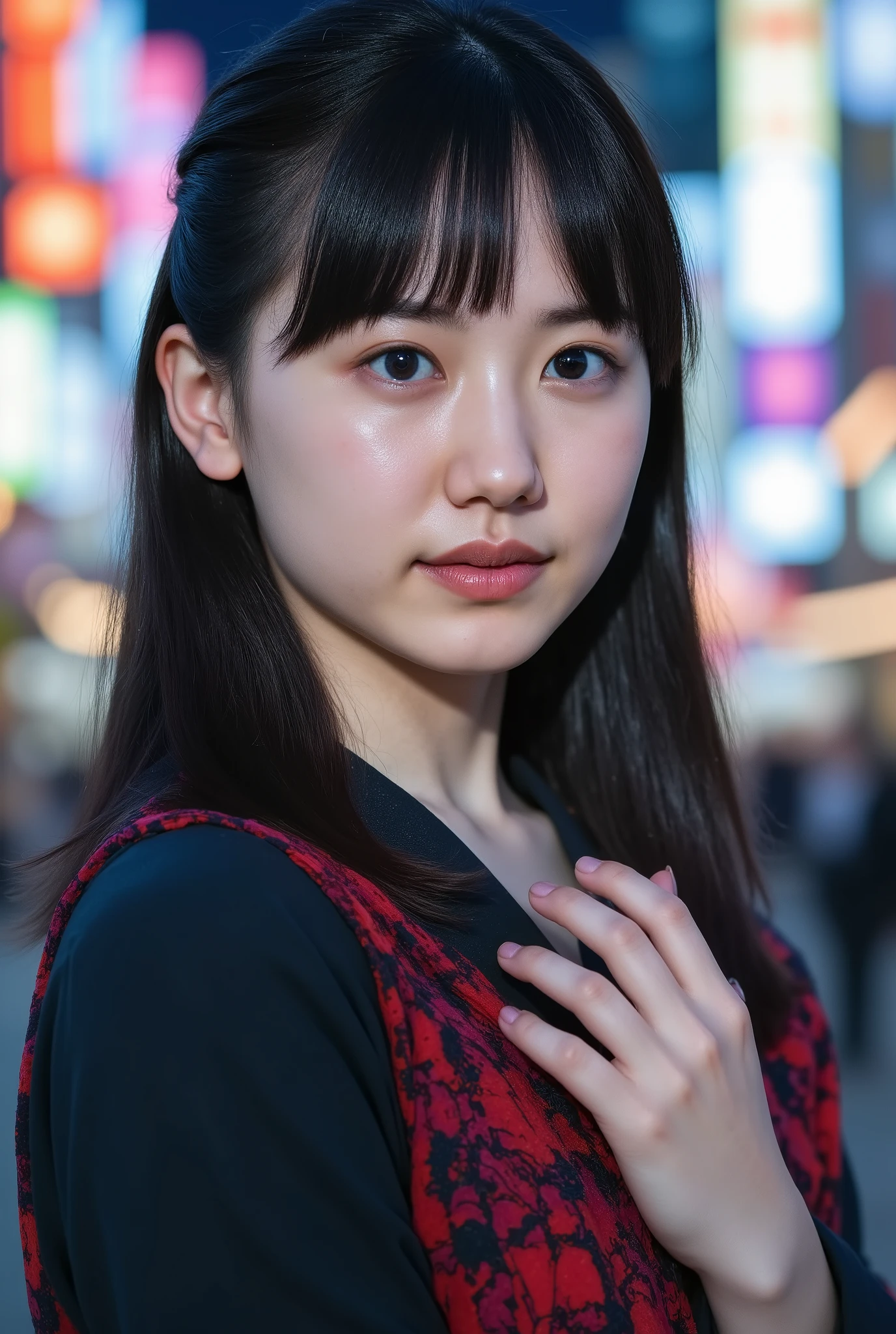 very well detailed , high resolution, 8k Wallpaper, perfect dynamic composition, Attention to Details , 20 years old, cute Japanese woman, Sexy Style , Tokyo , Camera sexy shot