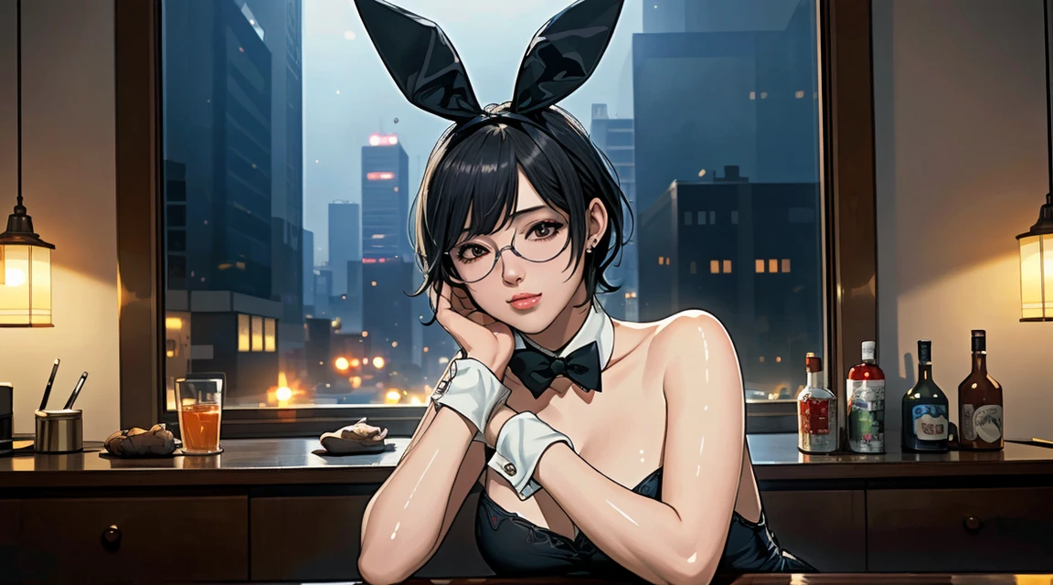RAW photo, masterpiece:1.2), (realistic, photo-realistic:1.4), 1girl, solo, :d, animal ear headphones, animal ears, arms up, bangs, blush, bodysuit, breasts, bunny pose, clothes writing, covered navel, cropped jacket, fake animal ears, gloves  full body shot) extremely detailed, centered, [intricate aztec temple in the background], high resolution, insane details,, body, cowboy shot, hyperdetailed, soft lighting, best quality, (masterpiece:1.4), (best quality:1.4) --auto