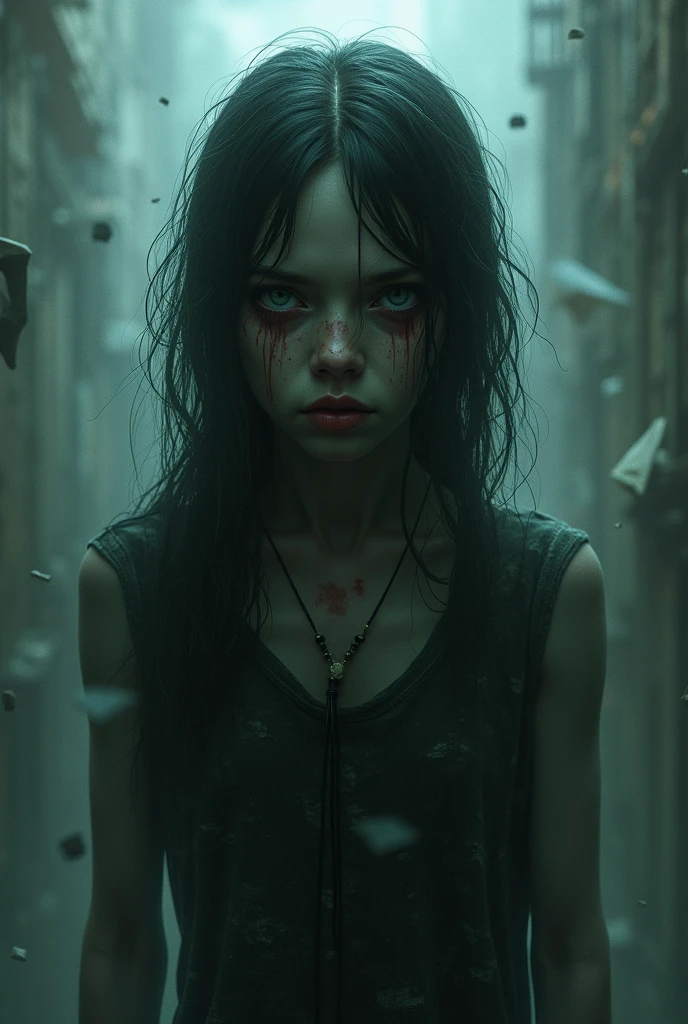 1girl, beautiful detailed eyes, red eyes, firey eyes, horrified, scared, screaming, beautiful detailed lips, extremely detailed eyes and face, tattered clothes, standing on a street corner, award winning, intricate details, photorealistic, cinematic lighting, volumetric lighting, depth of field, beautiful face, striking pose, dynamic composition, vivid colors, warm tones, 