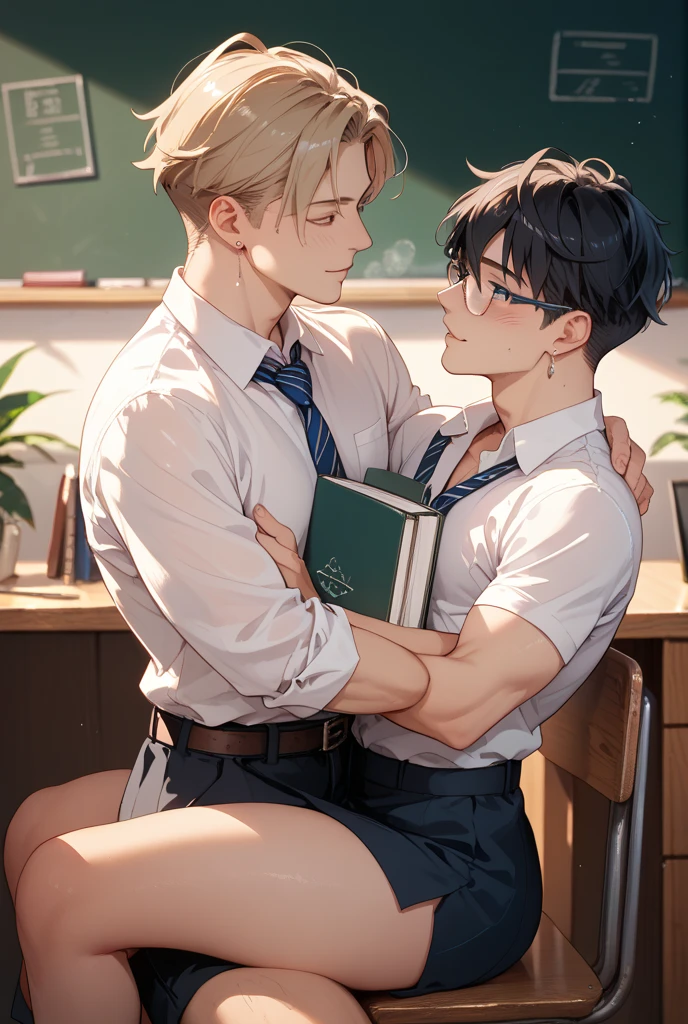An older Male teacher and younger male student having gay sex,in classroom , orgasm ,yaoi sex