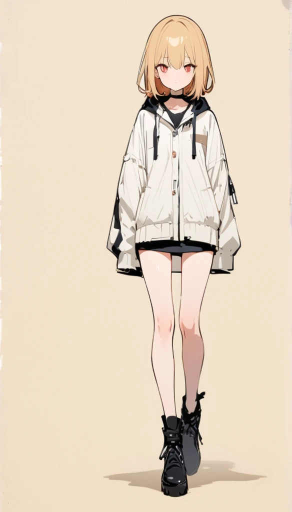 A full size ( head to toe) youthful 20years old blond cartoon anime girl with the image below for posture. Make the girl have legs and make her tall
