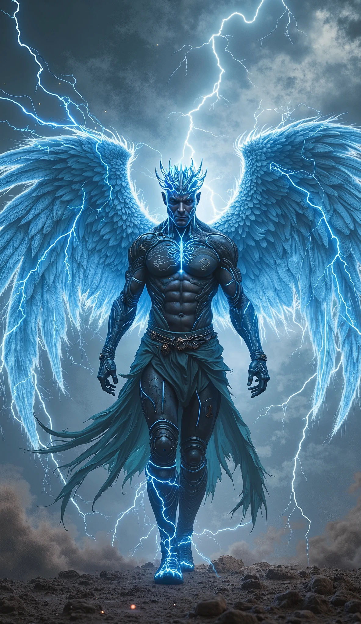 Blue angle black man