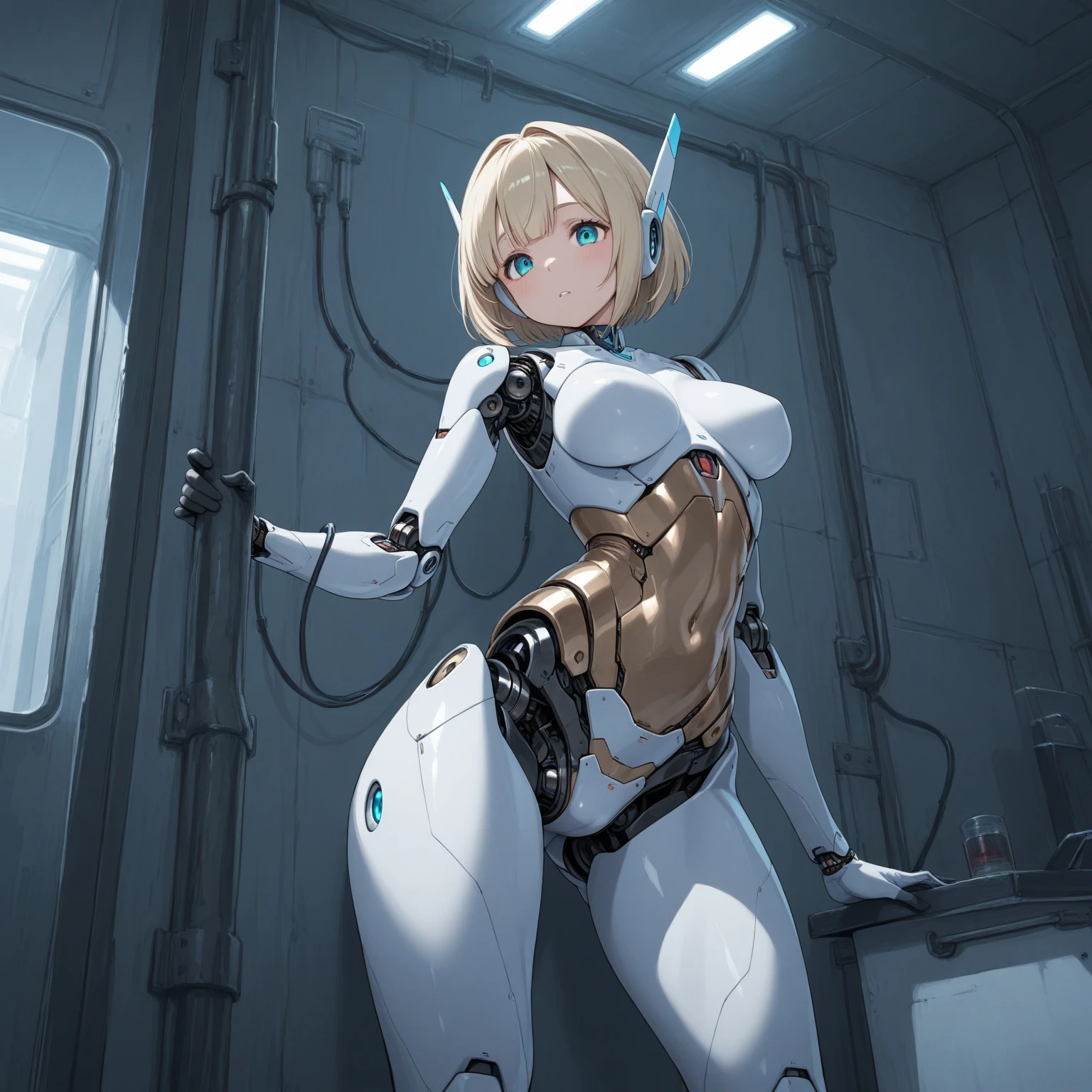 Robot Girl, Transparent abdomen, member, blow job