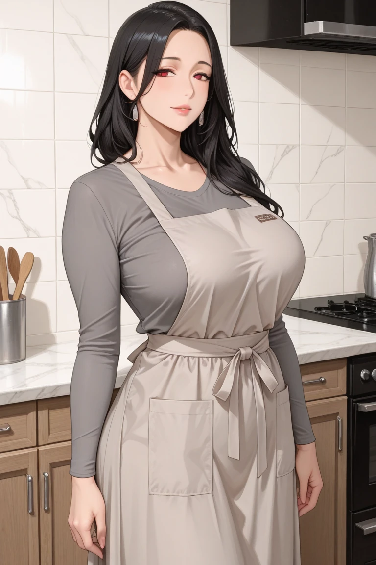 detailed illustration (side view),dynamic angle,ultra-detailed, illustration, pose for the camera, smiling at viewer, clean line art, shading, anime, 2020’s anime style, detailed eyes, detailed face, beautiful face,
1girl, mid 40’s year old Chinese American woman, during the day, in a fancy home, standing in the kitchen , wood paneled walls, beautiful dark wood floors, oriental rugs, obese and thicc,motherly and nurturing, silk waist-long dark hair, big round firm belly, 350 lbs+ weight, 6’ tall, strained purple sweater, soft smile, look cute, tight clothes, tight mom jeans, very wealthy looking, tall, grey eyes, anime eyes, thick thighs, large protruding belly, belly sag, thunder thighs, thighs always touching
