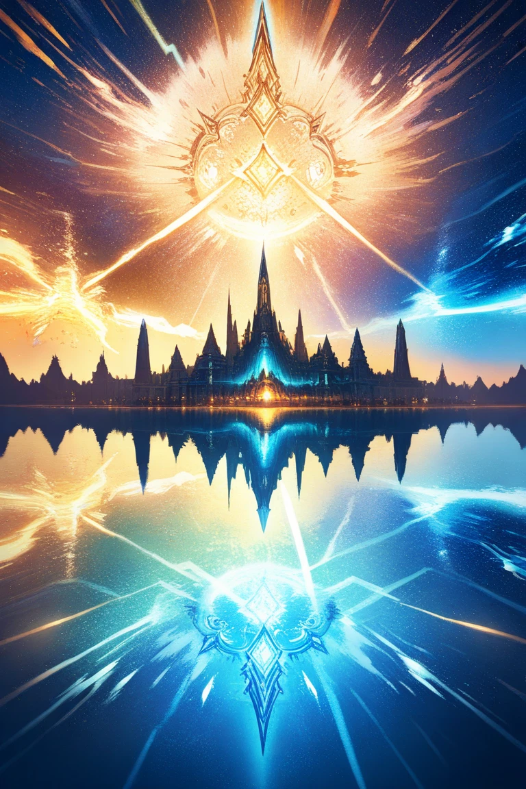 ultra-realistic, cinematic lighting, hyper-detailed rendering, 4k HDR, photorealistic textures, professional grading, perfect symmetry  
colliding golden fractals, cobalt-blue crystalline shards, molten gold droplets, neon-blue energy cores, radiant aurora trails, geometric mandala fusion, kinetic tension, metallic-liquid hybrid forms  
gradient void transitioning from midnight navy to obsidian black, subtle radial glow, prismatic refraction effects, ambient particle sparks  
neo-futurism meets baroque extravagance, luxury techwear aesthetic, biomimetic architecture style, avant-garde jewelry design, chromatic minimalism, duotone maximalism  