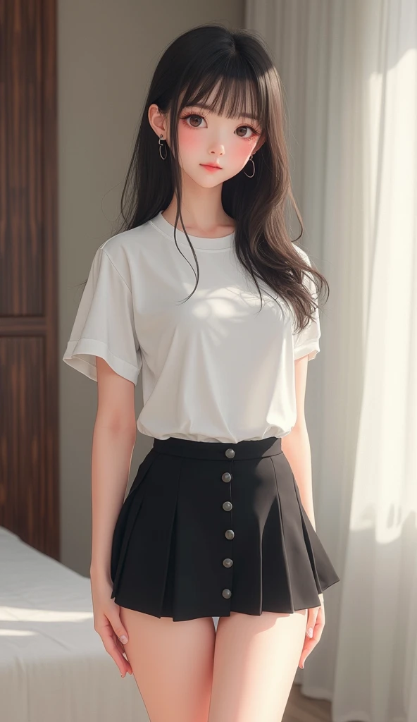 Gray pleated skirt