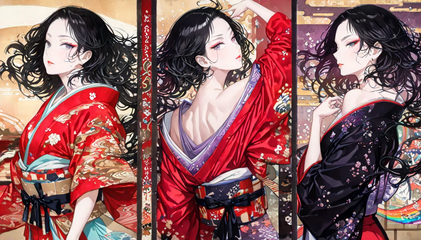 Some photos of women in kimono costumes with flowers, Detailed anime artwork, Detailed Digital Anime Art, beautiful anime artwork, detailed anime art, clean detailed anime art, japanese art style, artwork in the style of guweiz, high detailed official artwork, Trending on ArtStation pixiv, beautiful anime art, 8k high quality detailed art