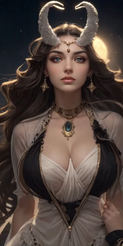 (best quality,4k,8k,highres,masterpiece:1.2),ultra-detailed,medieval fantasy outfit,dark and seductive,leather corset,golden filigree embroidery,exquisite lace details,thigh-high leather boots,elaborate headpiece with jewel accents,flowing cape with intricate patterns,provocative pose,fierce expression,mysterious background with candlelight,subtle atmospheric lighting,dramatic color palette,fantasy art style,sensual and alluring vibe