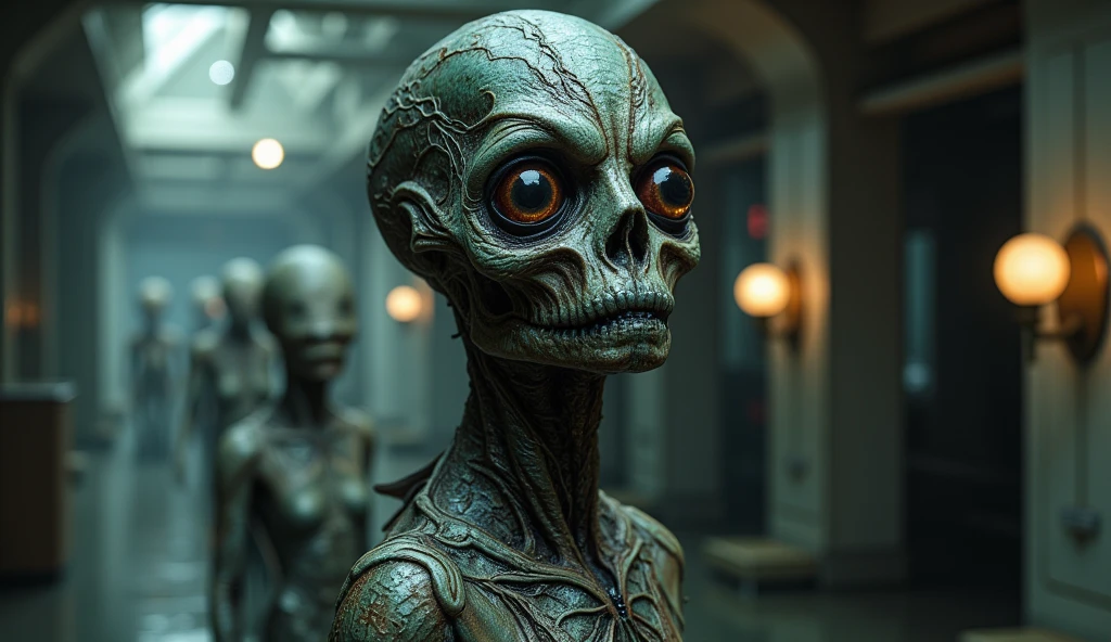 full body length shot ,nerd graphite  Alien Entity,native africa slave ,azctec psychiatric clinic,Cinematic,soft colors, Technicolor,natural skin textures, hyper realism, hyper detailed,Extremely detailed,High contrast,Masterpiece,Realistic,Ultra Detailed, intricate details,realistic humid leather,extremely intricate details,Epic Realistic, cinematic style, irina yermolova,high contrast,hdr,extremely detailed, [deep night landscape],masterpiece, intricate details, eyes extremely detailed, high detailed eyes,8k resolution,retina, Nikon Z9,orc,Egyptian folk, Pisces, transition between two art styles,full body length, Double contact, X-ray, Creative, vivid light, fantasy, Abstract, Surrealism, super detailed, high resolution,insanity national folk wear,skin  almost translucent, gothic elements, further emphasizing its dark air,Mestichino,Light particles,chaos,starfish's leather,Cambodia,"(The best lighting, dark, dramatic),(alien Mulan's half-skull fetus, Hellraiser, Scars, stupid, a shapeshifter, reptillian, scaleborn, terror.),(ominous and strange eyes, calaveras). morning light, indoor psychiatric clinic

