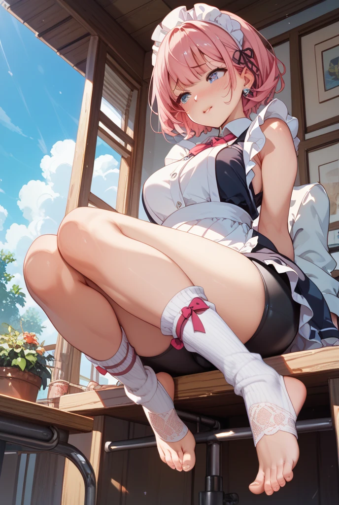 Character Focus、From above(school uniform:1.3), (Plain beige clothing around the waist:1.5), (West knot:1.3), (white collared-shirt:1.4), ((white collar, Unbutton, Short sleeve):1.2), (Red Plaid Pleated Skirt:1.3), ((necklace, Colorful Bracelets, ×Hair accessories):1.2),
Very detailed、(8k, RAW Photos, highest quality, masterpiece:1.2), (extremely detailed 8k wallpaper),shape、Professional Lighting,Sharp focus, Written boundary depth、
Browsing Caution、Clear Eyes、Perfect Anatomy、With a girl、15-year-old student、Black Gal(Dark Skin:1.2)、(Oily skin,Glowing Skin,Shiny skin,Sweat:1.2),smile、Plump thighs、Huge 、Fully exposed、Big Breasts,(gap between buttons:1.4)、Lift up your skirt、blue eyes、blonde、(Compensate:1.1)、(Below-the-knee loose socks:1.2)、loafers、sneakers、sitting、((open legs:1.5)),((Knee Up)),On the street、Panties are visible、((Light blue panties))、((Satin panties:1.5))、((Normal position:1.8))