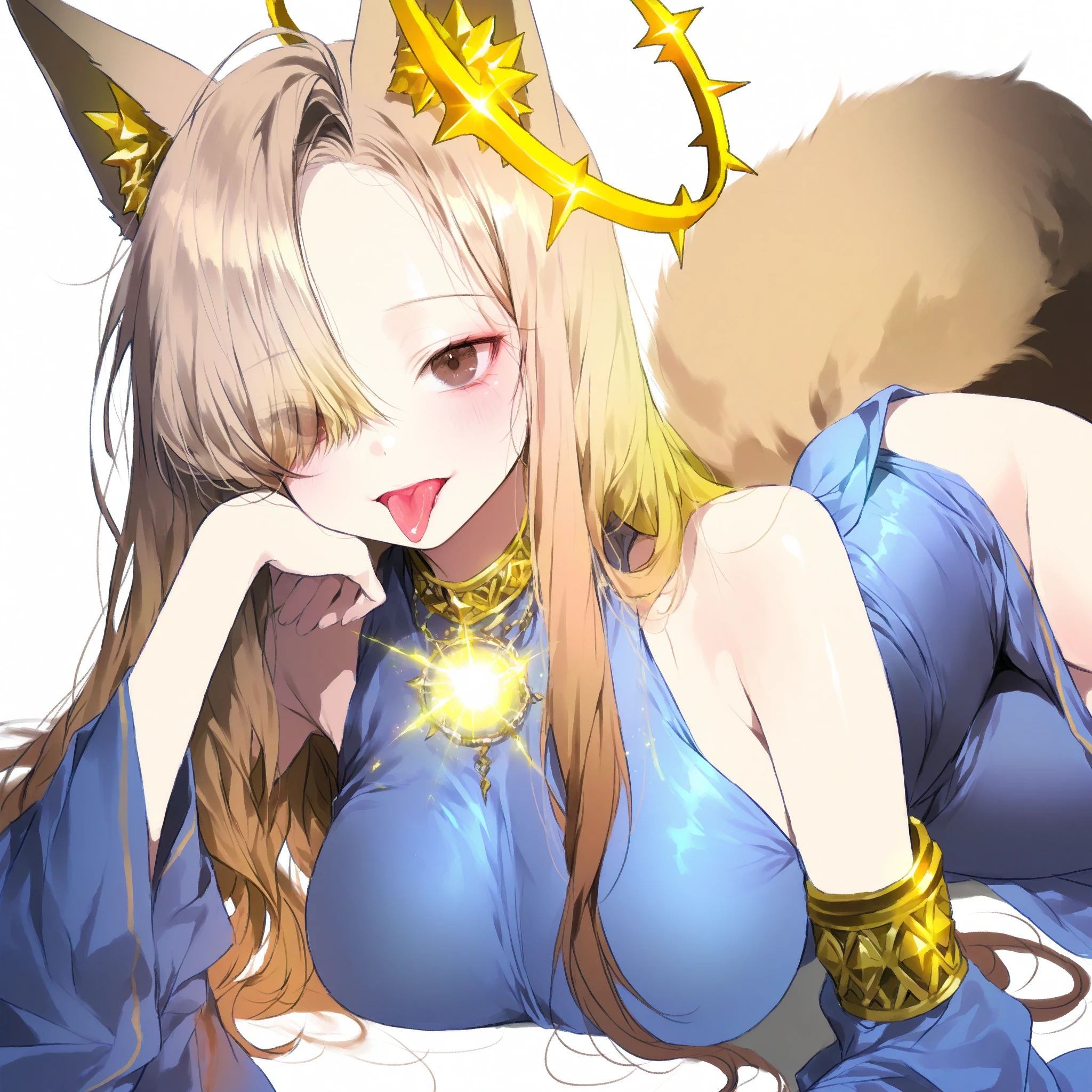 (masterpiece:1.3),(absurdres:1.3),(best quality:1.3),(1girl:1.1),(orange hair:1.2),orange eyes,glowing eyes,(thick eyelashes:1.2),short hair,sen,alien,(fox girl:1.1),fox ears,(fox tail:1.3),colored skin,(naughty face:1.3),mature female,(gown:1.2),large breasts,(fur trim:1.2),dark background,(bioluminescence:1.2),(makeup:1.2),animal ears,hair flower,hair ornament,<lora:Astrobeauties:0.8>,<lora:EnvyRadioactive01>,<lora:EnvyBeautyMix14:1>,<lora:senkoLora_v4:0.7>,