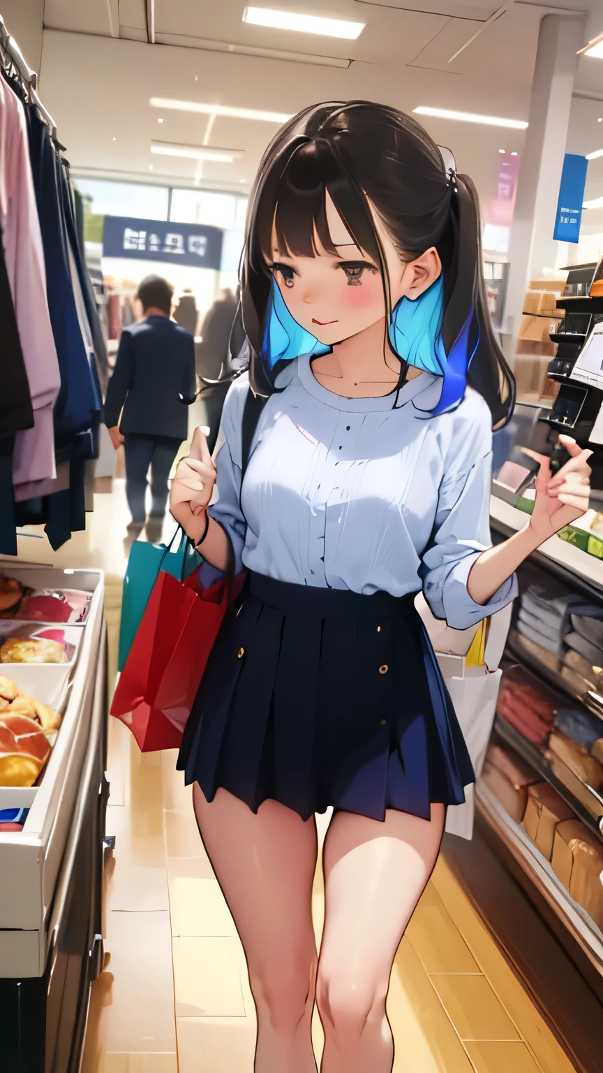 1 girl shopping Panties are visible Choose underwear colorful underwear shop lots of underwear