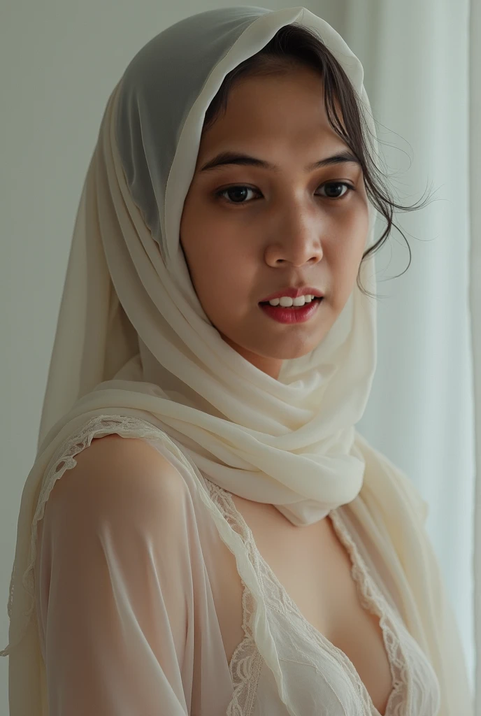 (Lace Transparent hijab) Halimah's 67-year-old mother was naked, very thin and Sad crying alone , "Shedding tears", Naked, Naked, Naked, (Naked With Granddaughter)