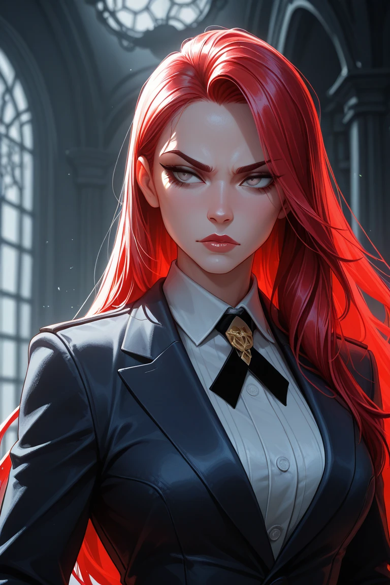(red tattoo on forehead),tattoo,no_humans