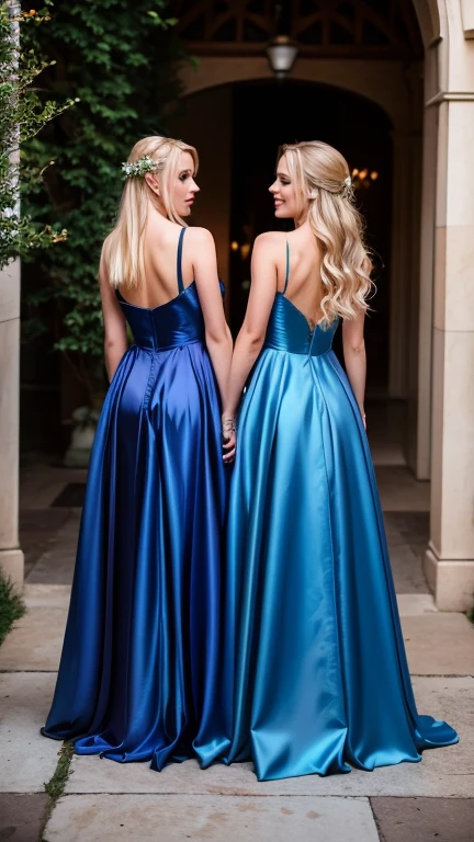 Stacy stepped into the soccer field wearing a stunning deep blue ballgown. Its flowing skirt, adorned with delicate rhinestones that glimmered like stars, exuded an air of enchantment. The off-the-shoulder sweetheart neckline and fitted bodice accentuated her figure, and added a touch of gracefulness. To complete the ensemble, Stacy selected a pair of silver drop earrings that dangled delicately, catching the light as she moved. She opted for a simple silver bracelet and a matching necklace, allowing the gown to be the star of the show. Finally, she slipped into a pair of strappy, royal blue stilettos that added a touch of sophistication to her overall look. With her long blonde hair elegantly styled and a subtle hint of makeup, Stacy was ready to play the best soccer game of her life! With a smile on her face, Stacy ran toward the ball and kicked it to her teammate.