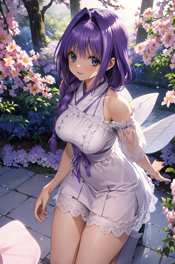 anime style, emilia from rezero, re:zero,large breasts,standing,blush,embarrassed