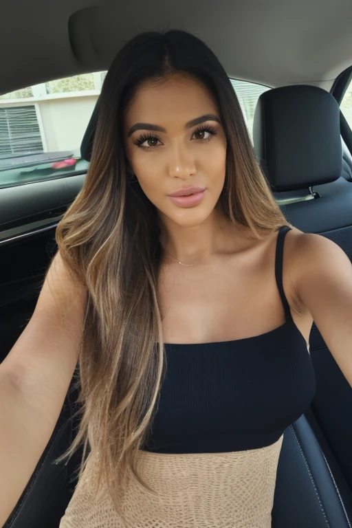(masterpiece, best quality:1.2), 1girl, solo, latina, Natural photography of a beautiful girl, long flowing hair, big bust, locks eyes into the camera, symmetrical eyes, symmetrical face, photorealistic, photography, path tracing, specular lighting, volumetric face light, path traced hair, visible shadows, intricate, elaborate