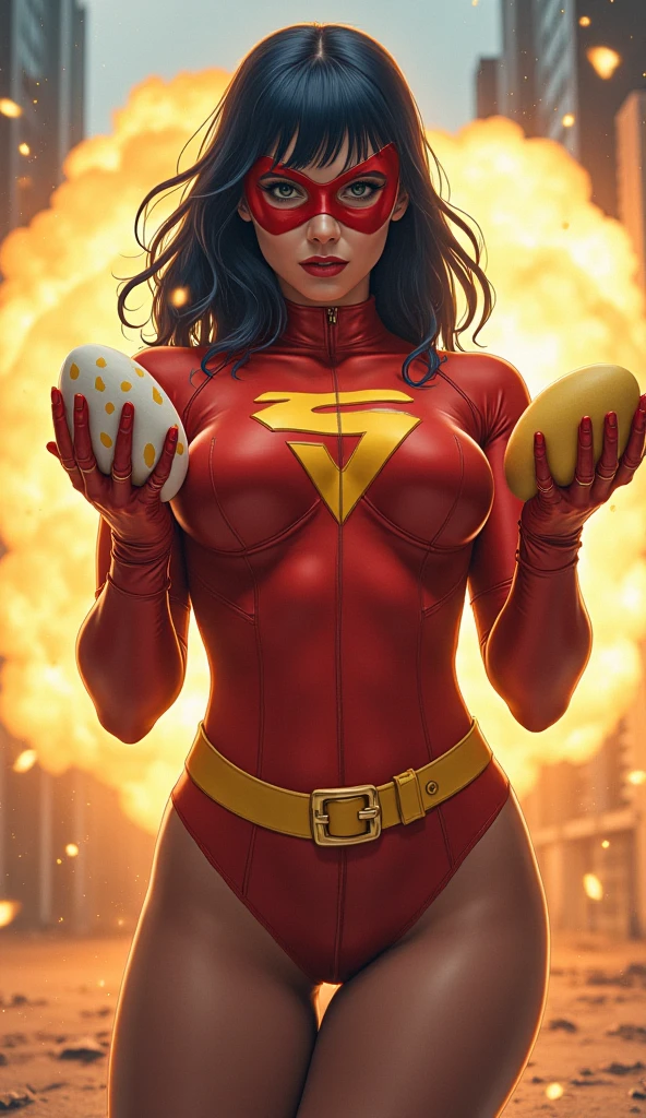 ((Cowboy shot:1.4)) 1 Same Girl , Perfect Beautiful , ((Candy Charms))Face, short Hair , (( woman in Elastigirl suit)) , Athletic Body , ((gigantic breasts:1.2)), freckles, large lips, beautiful eyes, perfect figure, tiny waist, toned, tanned, thin face, pink lips, Extreme Detailed Portrait With Bokeh Effect , Realistic Lighting, medieval castle View , Dark Vibe , Crowd , Gothic Makeup , Gothic atmosphere , Posing Like a Model , Looking off to the side, warm lighting, blue street lamp light((sunset ambiance light:1.0))