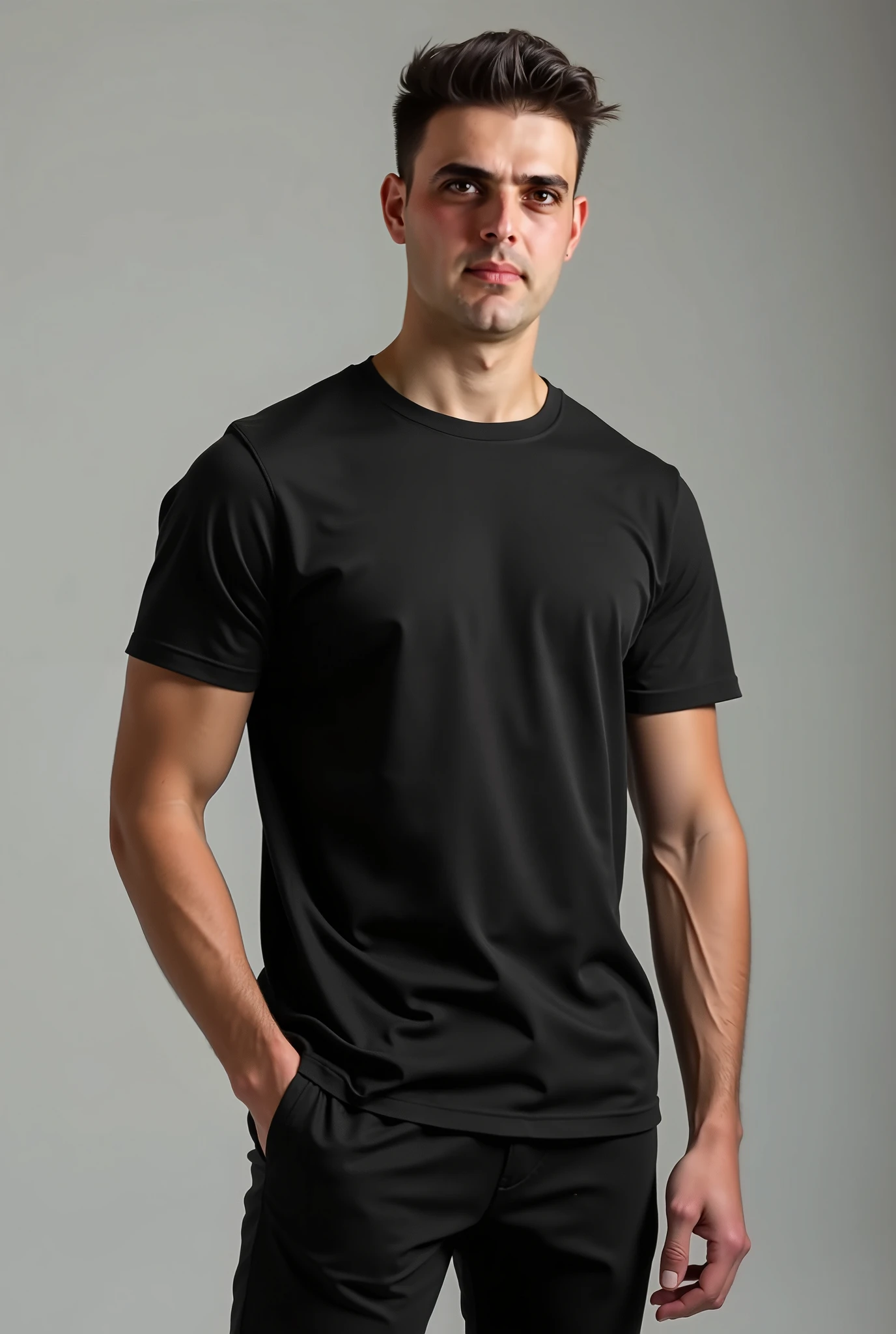 ((Full Body Shot)),(Look at viewer), beautiful adult Thai college guy in Black V Neck T-Shirt, 35 years old, Thailand street, ((slim, muscular)), photorealistic, photo, masterpiece, realistic, realism, photorealism, high contrast, photorealistic digital art trending on Artstation 8k HD high definition detailed realistic, detailed, skin texture, hyper detailed, realistic skin texture, armature, best quality, ultra high res, (photorealistic:1.4),, high resolution, detailed, raw photo, sharp re, by lee jeffries nikon d850 film stock photograph 4 kodak portra 400 camera f1.6 lens rich colors hyper realistic lifelike texture dramatic lighting unrealengine trending on artstation cinestill 800,