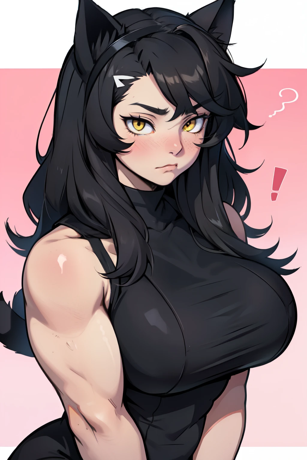 muscular girl huge breasts pale skin black hair yellow eyes long hair despair despair despair despair despair despair despair despair 