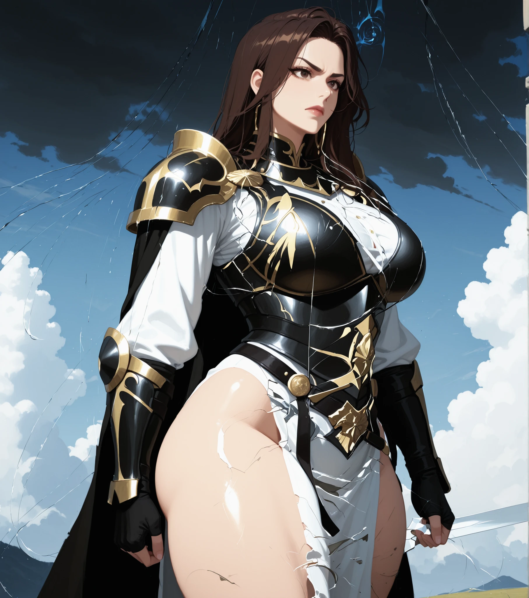 (Random Battle Poses:1.5),(Movie-like scene,Fantasy art,Best image quality,(8K),Ultra-realistic,最high quality,high quality,High resolution,high qualityな質感,High detail,beautiful,detailed,Extremely detailed CG,detailedなテクスチャ,Realistic facial expressions,masterpiece,{{{Sitting with Knees Up on sofa at living, spread legs:1.4}}},{{{skirt lift:1.5, show off mesh blue Panties:1.4,cameltoe:1.25}}},in front,dynamic,bold),1 Girl,非常にdetailedな肌,curve,,beautiful胸,Big Breasts,White skin,Big Breasts勃起した乳首,(Thin Hair),(Soft Hair),(Super Straight Hair),Long, flowing bangs,Very light coppery amber hair,Hair above one eye,(Leather boots,(Asymmetrical Mechanical Armor),(Yellow lace long dress with embroidery,See through:1.2))