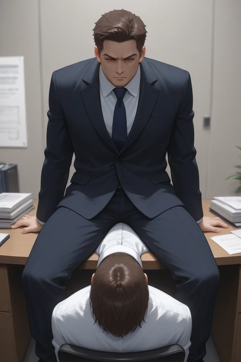65 yeas old,Kogoro Mouri,uncle,Tong,Bulge,Sitting in the office,Black short stockings,Slip shoes,lbeard,fortitude,k hd,artwork of a,an look of enjoyment,is shy,opening legs,wear suit,The crotch has columnar protrusions,God perspective,Take off your pants,There is liquid on the pants,Top view , expression of ecstasy/orgasmc(Milky white translucent mucus on leather shoes)