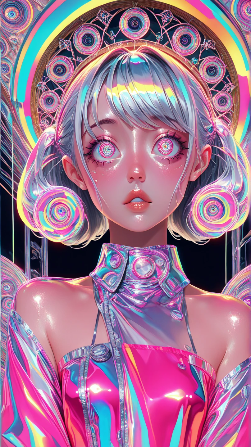 in style of Vaporwave, beautiful detailed, Vector illustration, Minimalistic, Digital illustration, vector illustration，Minimalism，digital illustration，Hackers wearing sweatshirts and masks working on，T-shirt design，dramatic  lighting，Trends at art shows ，Award-winning，icon，Highly detailed cute bubbly Korean girl 18 years old Shim Eun Kyung singing loudly in front of super huge LED screen），（happy），（）Hold the microphone in your hand），（Jumping pose，dynamic action），Inspired by《strange her》，Shim Eun Kyung wears her hair in a slightly curled baby style，Very fair skin，，Wearing a purple embroidered lace dress，background：LED screen, Dramatic Lighting,

