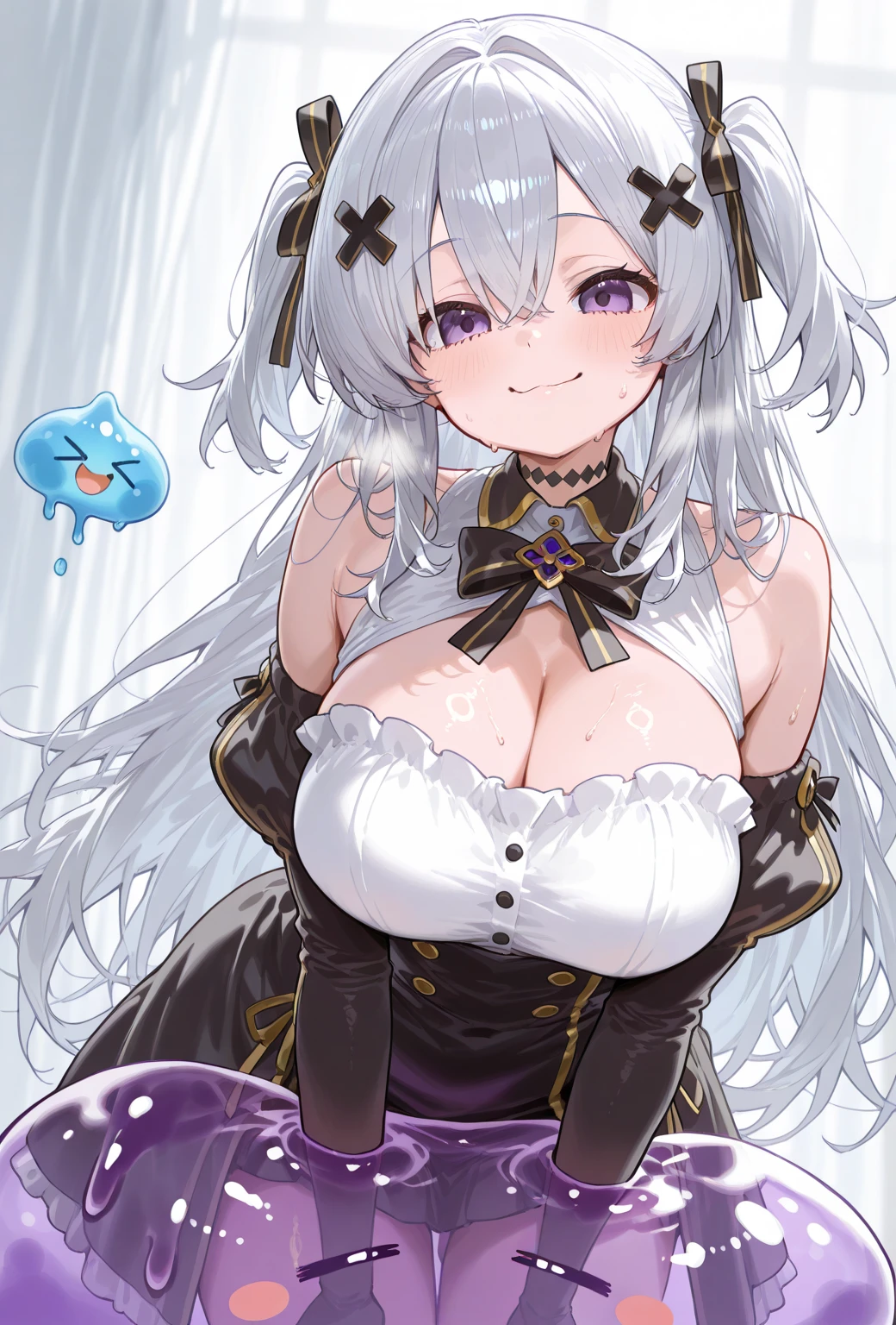 Princess Booette from Super Mario, White hair, neckleace, Breasts huge, big hair, hentai sexy girl, 1 girl, best qualityer