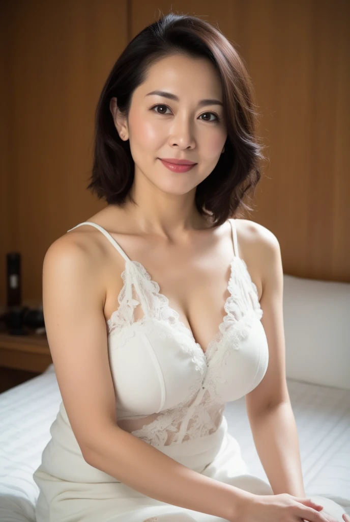 ((highest quality、Tabletop、In 8K、Best image quality、Hyperrealism、Award-winning works))、1 45-year-old mature woman、(Upper body photo:1.1)、,lingerie、Standing in the living room of a luxury apartment、See you in the living room、(The most natural and practical furniture arrangement:1.1)、Perfect Anatomy、Beautiful natural makeup、A gentle smile looks at me、Elegant hairstyle、Very bright and clean、Blurred Background、[Big Breasts],In underwear