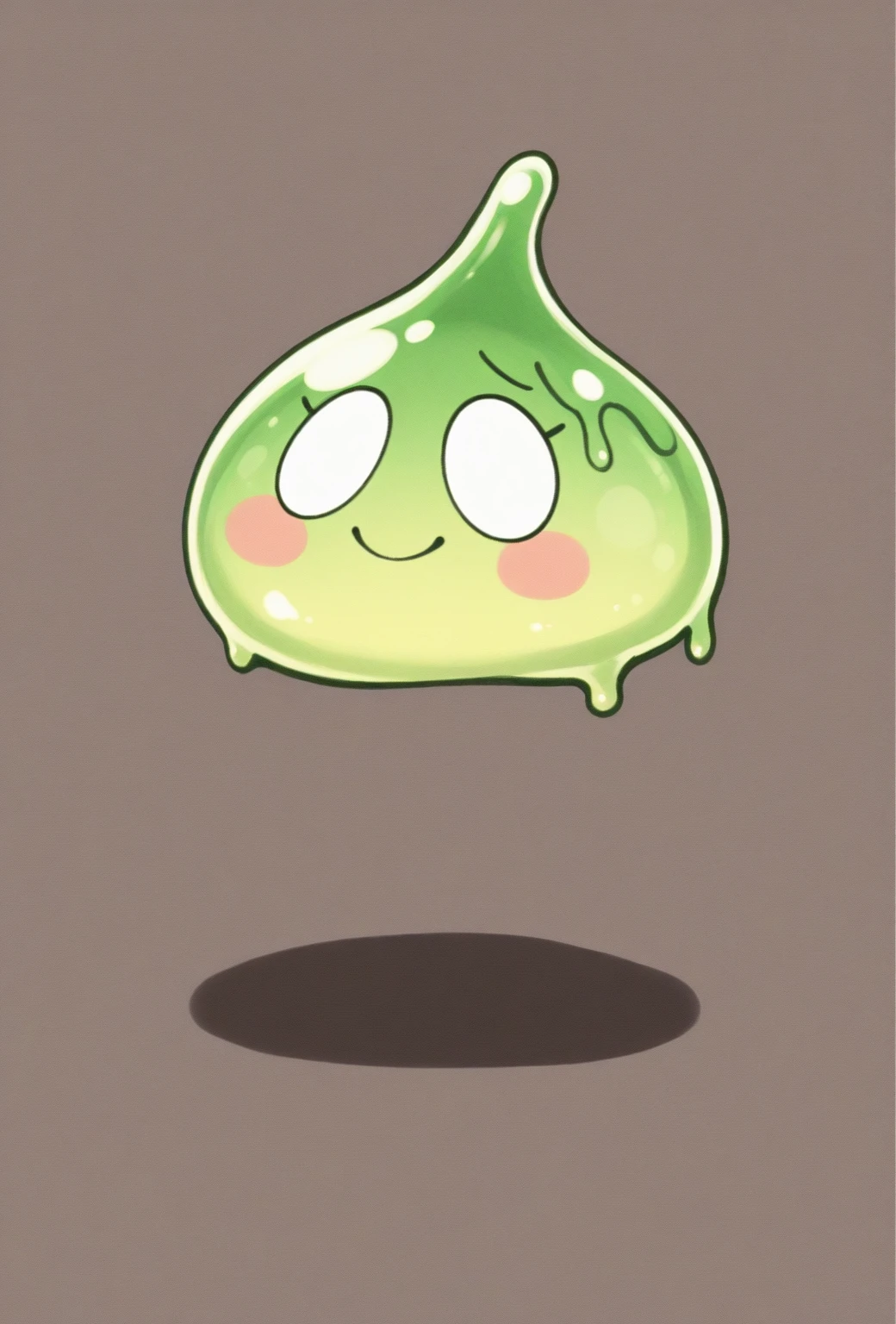 punctuation_9 score_8_High above, , monster slime green slime,eye white,long green hair slime, big tits,shy face,hair covered eyes,full body,dark florest