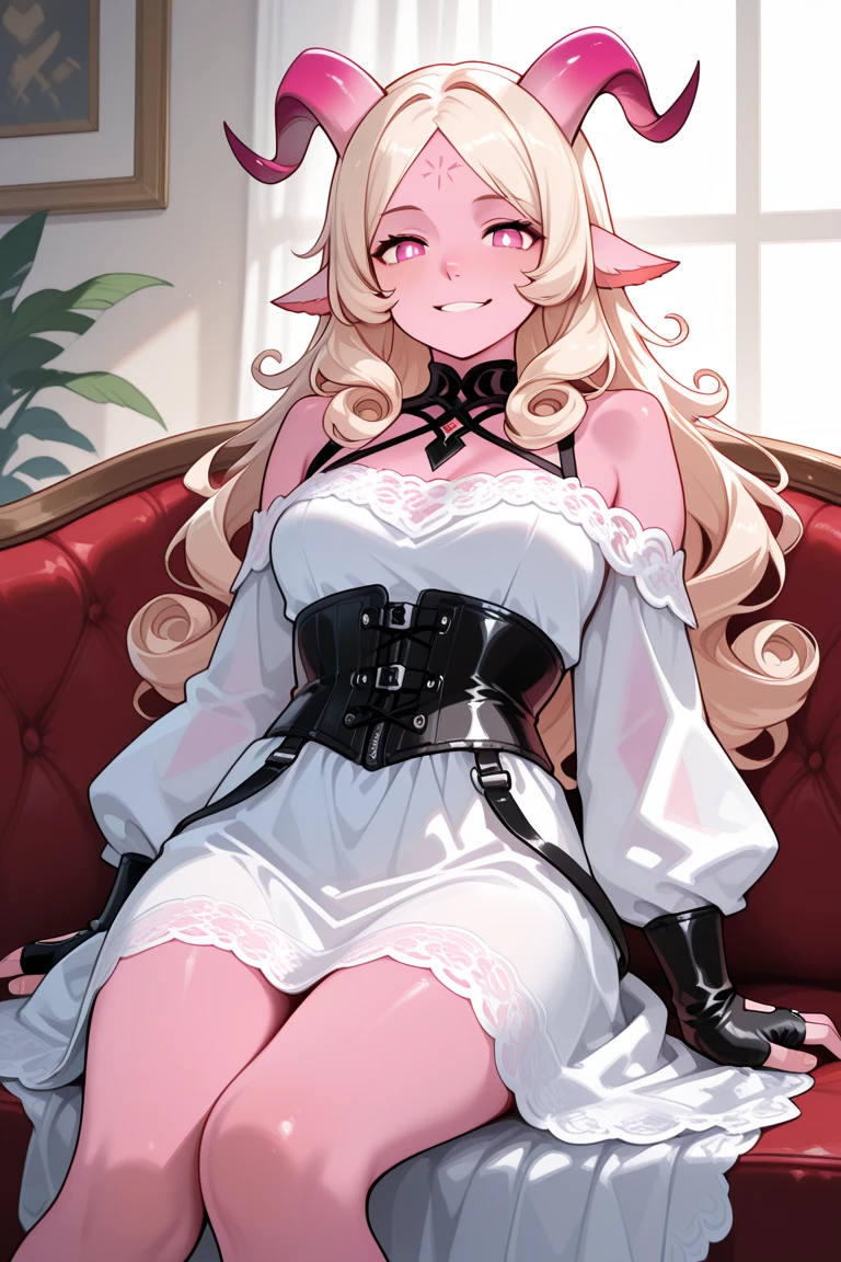 score_9, score_8_up, score_8_up, wet skin, large hanging breasts, pale skin, cute face, elf, pointy ears, blue eyes, (((vivid blonde hair))), ((bangs)), straight hair, long hair, cozy, indoors, , amazing eyes, seductive smile, , excessive armpit hair, very low light, negative_hand, , Expressiveh, 1girl, , shiny skin, armpit hair, hairy armpits, dress, embroidery, embroidered dress, jewelry, detailed background, wedding dress, white dress, slit leg dress, fancy clothes, legs crossed, crossed legs, sitting on chair, sitting, dominant female, perfect face, solo, smug, arrogant, presenting foot, perfect feet, toes, whitestockings, garter belt, bridal veil, bridal gauntlets, feet under stockings, foot towards viewer