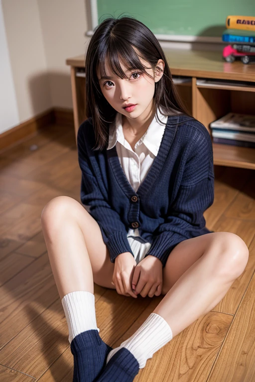 (photorealistic:1.4), best quality, masterpiece, raw 32k photo, (extremely detailed japanese beautiful girl), (extremely detailed eyes:1.2),(cute face:1.2), ultra-detailed, ultra high res, amazing, BREAK,sitting,
(school uniform:1.5),detailed school girl, (disneyland:1.3), beautiful detailed girl, bangs, cute face, miniskirt,(loafers),(baggysocks),(((exposed panties)))