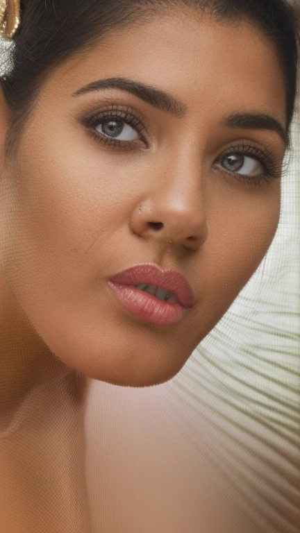  close up bodyshot photo of shraddha kapoor in mini bikini and gstring , free hair, masterpiece, 33 year old, while fucking, looking at viewer, showing her cleavage and navel, in beach, looking at viewer sexily who is ready to fuck her, marathi woman, sexy nose ring, sexy face, golden brown pupil