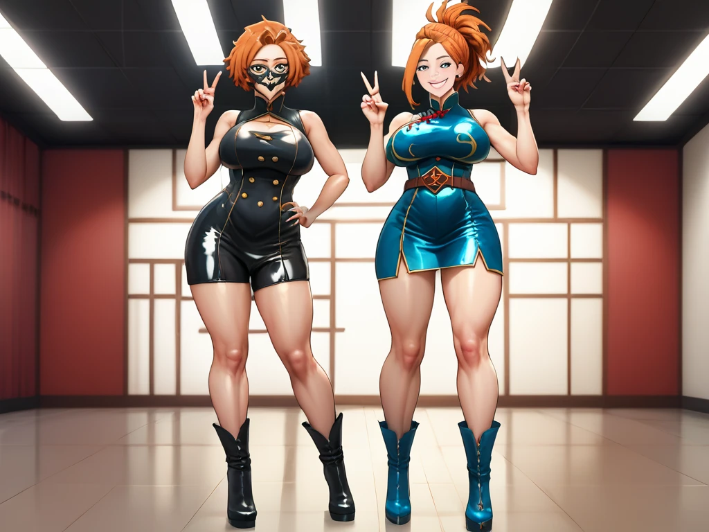 ((Full body)), ((1 girl in maid costume/Batman/Spider-Man, huge breasts, strong musculature)), front, looking at the viewer, furious, Super Saiyan 2 Red hair, red eyes, (((Super Saiyan 2 appearance)), completely wet body and clothes, destroyed city background with heavy rain and flood, anime, ((Super Saiyan Ultra Instinct)), Dragon Ball, mortal kombat, masterpiece,  (16k:1.6), (high details: 1.6), (high quality: 1.6), (maximum resolution: 1.6)