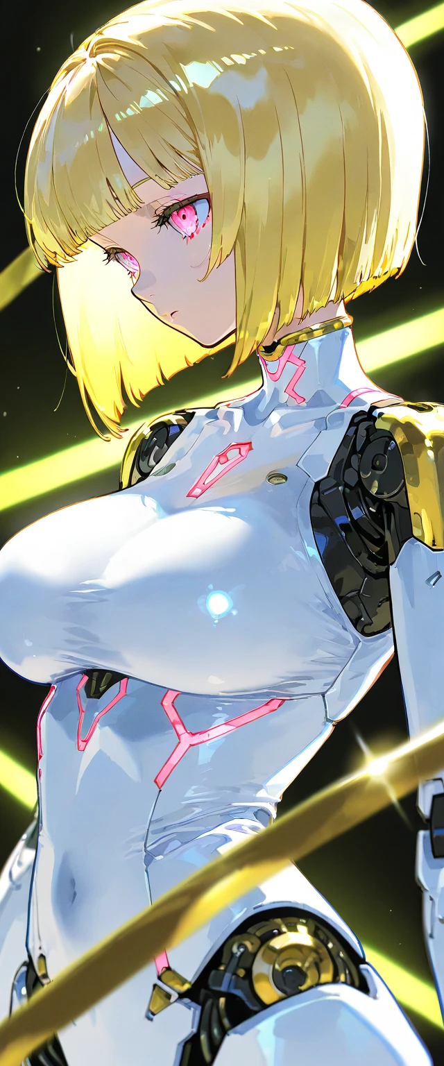 1girl, blonde hair, brown eyes, short hair, blunt bangs, ,, empty eyes ,large breasts, nipple, ,, Heavy snowfall area　frozen (Sweating profusely, Love juice, Wet Woman, female ejaculation) crying mountain Alone, crying, Naked, futuristic space station, sleek metal exterior, modular design, advanced propulsion systems, Peeing, lactation, projectile lactation