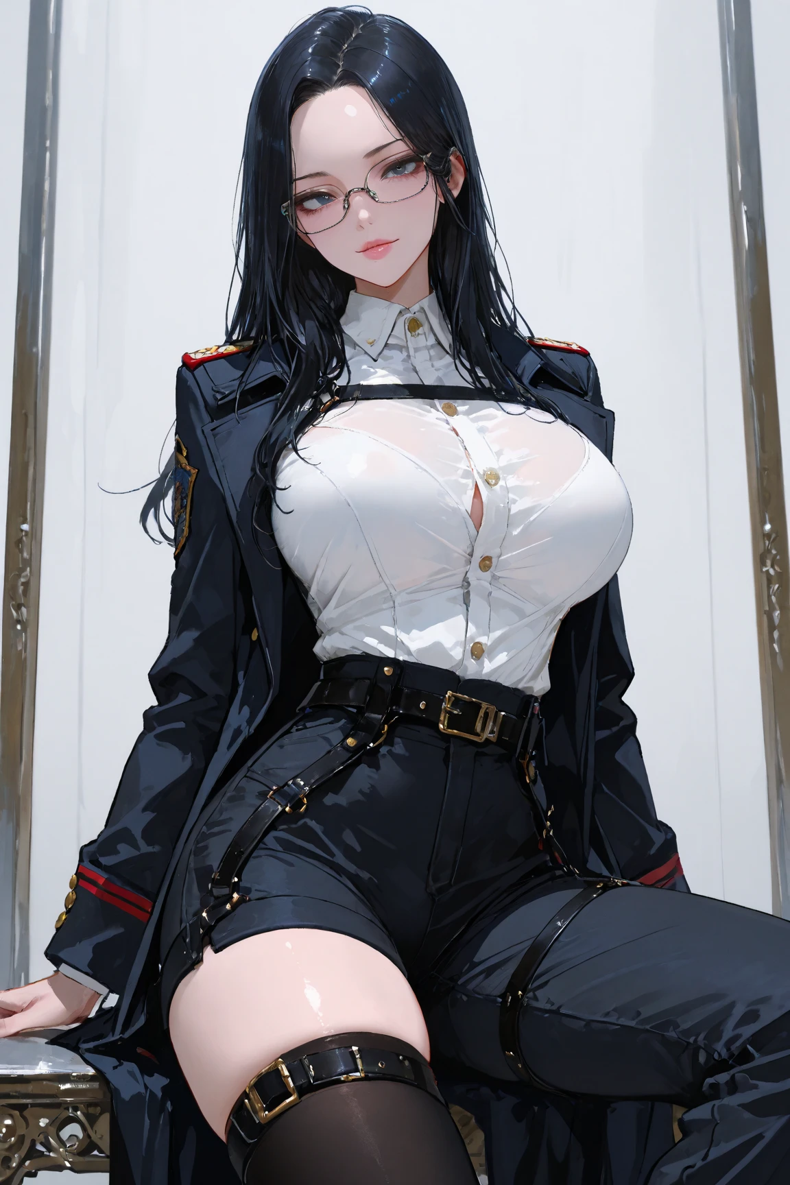Beauty，Black long hair，