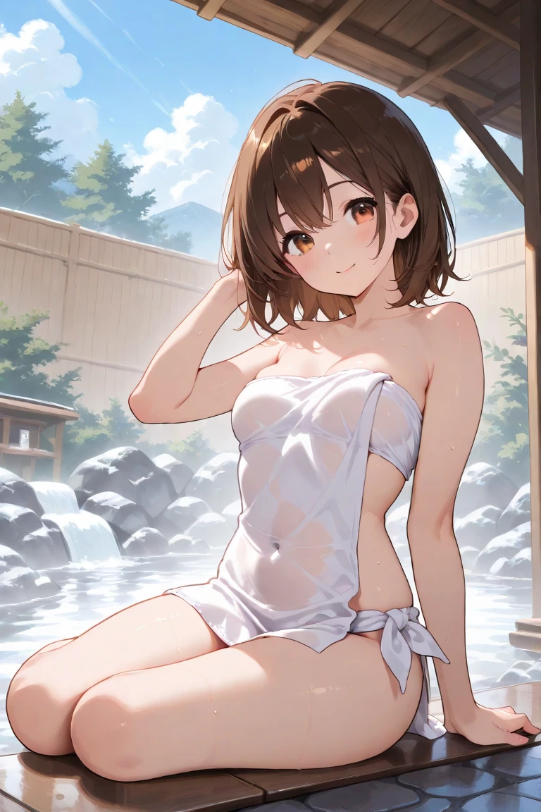 Megumi Amano、Shiny brown hair, Twin tails, Beautiful Blue Eyes、Small waist、Small breasts、Modest chest、smile、Sparkling eyes, (fine grain)、Very fine eye、Highly detailed face, Highly detailed eyes, Cowboy Shot、
,
(Artwork、Highest quality)、 (Photorealistic photography)、single image、1 photo、(日本のUnsanitary and dim地下街、A nostalgic and fantastic night view、woman、地下へのinternship)、(Beautiful night view、Lifestyle)、(Showa style、Japan favelas、Dirty old hot spring town)、((Big bath、Underground hot spring facilities、internship))、(woman、dark tank top、White printed lace panties、smile、fun)、((Unsanitary and dim))、Dark entertainment district、shaved ice、Drink sales、(internship、Everyone is having fun bathing)、smile、womanes felizes、Perfect Anatomy, White lace T-back