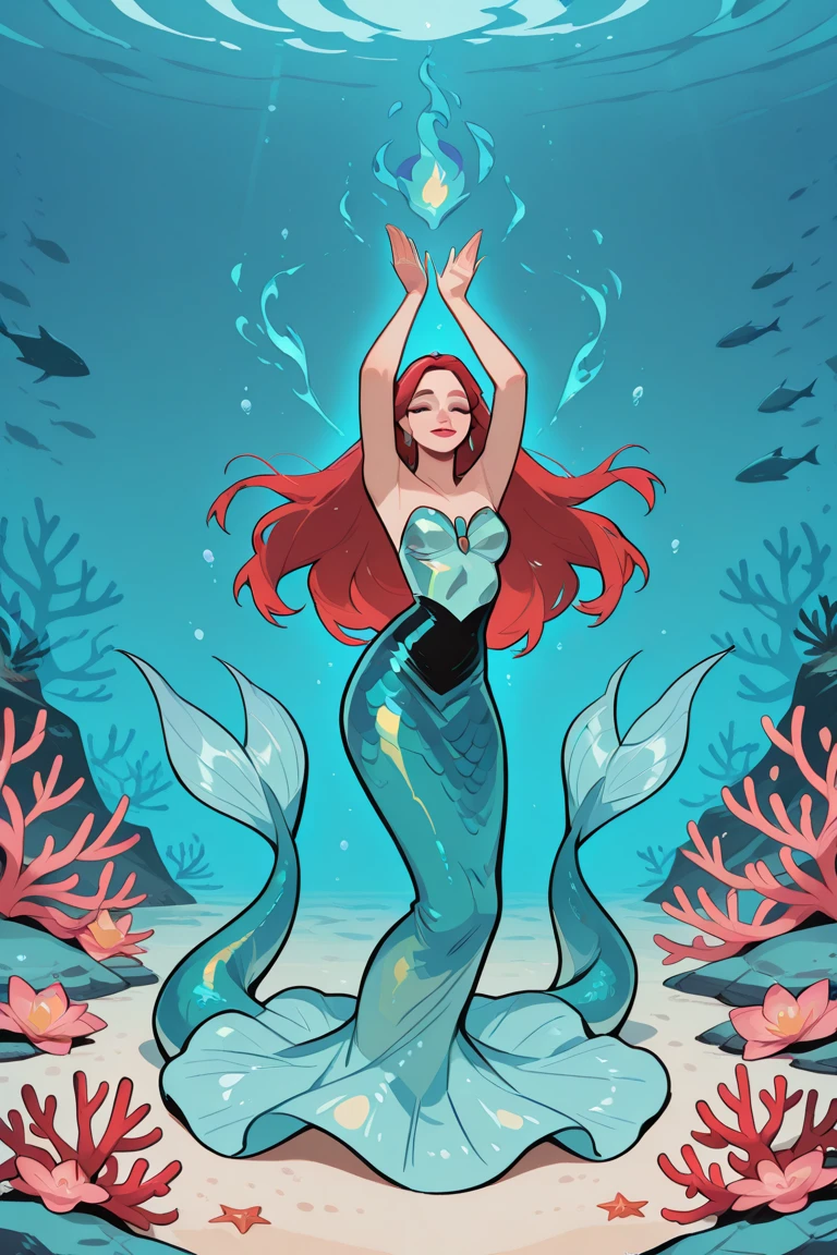 The upper body is human,The lower body is a fish,(((The upper body is human,The lower body is a fish)))Mermaid