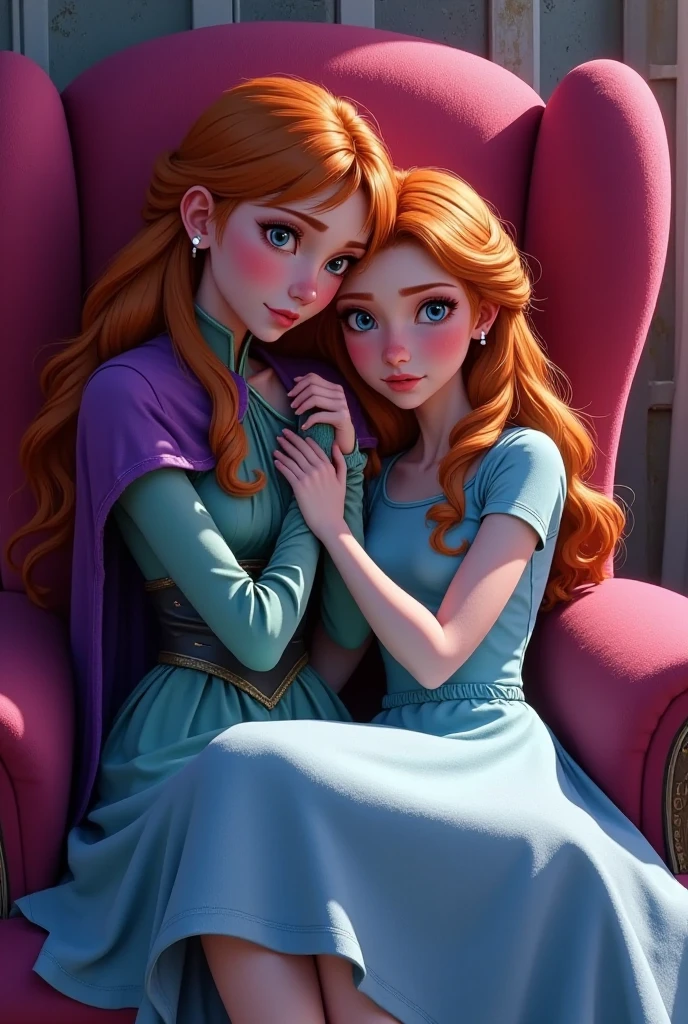 Highly detailed Disney-Pixar style illustration of Anna and Elsa from ...