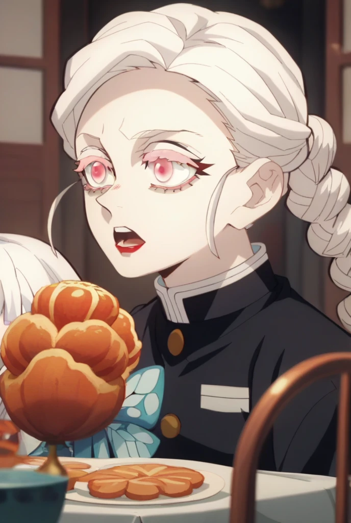 masterpiece, best quality, no humans, animal, peroro, fat white bird, long tongue, drooling, crying, bawling, tears, <lora:PeroroSama_v9-000006:0.7>, wearing a top hat, black tuxedo, bowtie, eating roast chicken, banquet table,